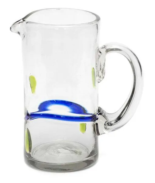 GLOBO Fair Trade GLOBO Fair Trade Krug Limonada aus Recyclingglas, mundgeblasen, Welle mit punkten, – Produktbild 2 von 2