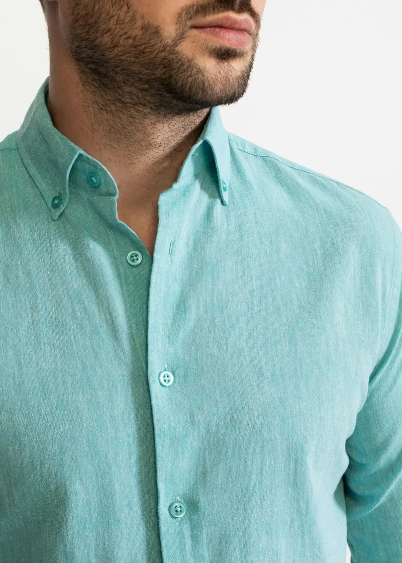 De IONESCU De IONESCU Herren vegan Shirt Godeanu, Teal, – Produktbild 1 von 2
