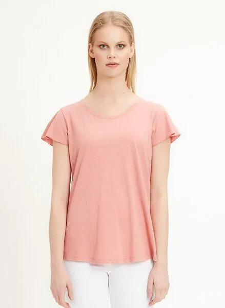 ORGANICATION ORGANICATION T-Shirt aus Leinen Bio-Baumwolle Mix, Dark peachy, – Produktbild 1 von 4