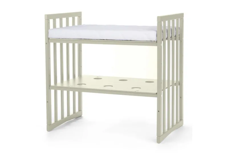 Waldin Waldin Babybett Oval 7in1 mitwachsend, Beistellbett, Matratze, Rollen, Grün, – Produktbild 5 von 5