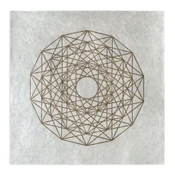 Veskor Cassiopeia Veskor Cassiopeia PENTELLATED 6-SIMPLEX Heilige Geometrie Linoldruck | 40 × 40 cm | Gold auf Naturweiß – Produktbild 1 von 1