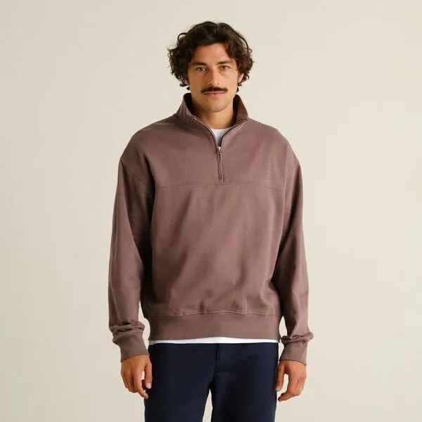 Dedicated DEDICATED Half Zip Sweatshirt "Sandavalla" aus Biobaumwolle, Sparrow brown (braun), – Produktbild 1 von 2