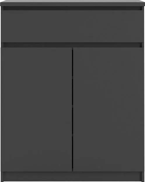 Home affaire Kommode Naia, abgerundete Schubladenkanten auf Metallgleiter, Breite 80,2 cm, Schwarz, – Produktbild 2 von 5