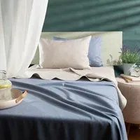 nahtur design nahtur-design Kühlende Bettdecke | Leinenlaken und leichte Lodendecke, Hellblau, – Produktbild 1 von 1