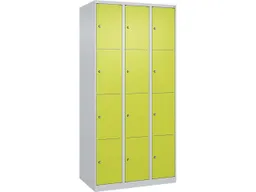 C+P C+P Schließfachschrank Classic PLUS, 12 Fächer, 1850x900x500mm, Lichtgrau/Clowngrün – Produktbild 1 von 1