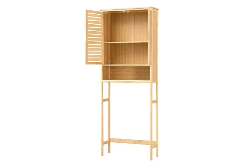 en.casa Badregal, Geta Toilettenschrank 170 x 66 x 23 cm Bambus Natur, Beige, – Produktbild 3 von 4