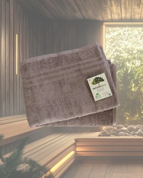 NATURAWALK NATURAWALK Saunahandtuch | 70x200cm | 100% Bio-Baumwolle | Mauve, Taupe, – Produktbild 1 von 1