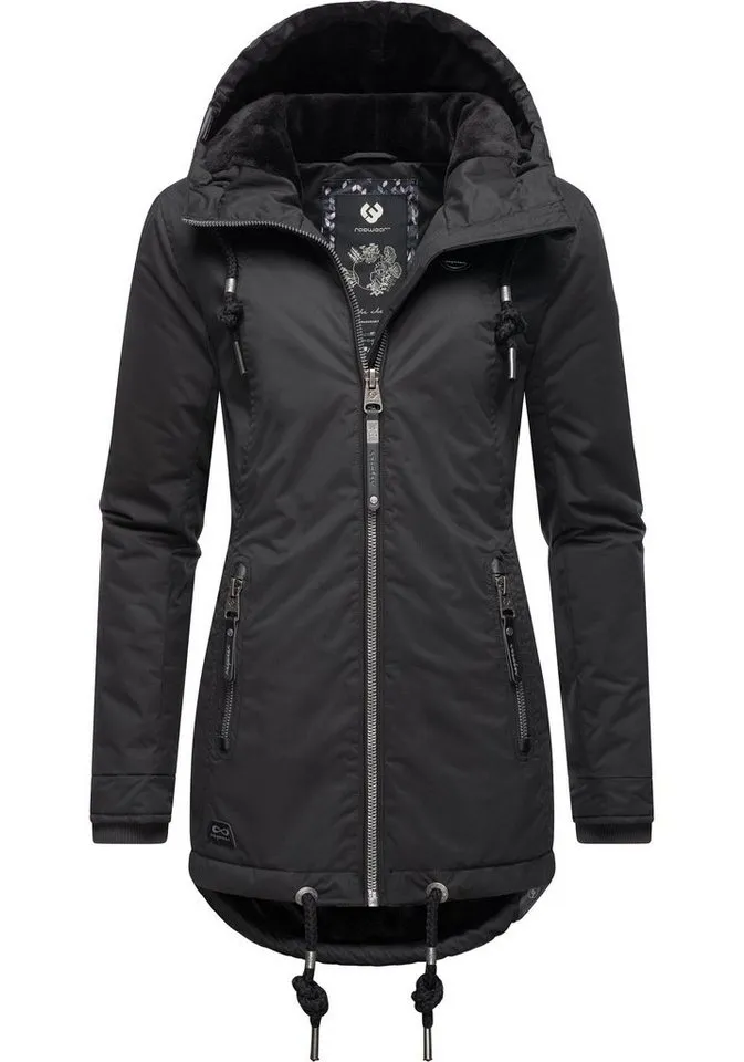 ragwear ragwear Winterjacke Zuzka Winter Wasserdichter Winterparka mit Teddyfleece Innenfutter, Schwarz, – Produktbild 2 von 4