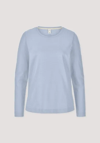 hessnatur hessnatur Langarm-Schlafshirt aus reiner Bio-Baumwolle, Nordisch blau, – Produktbild 3 von 4