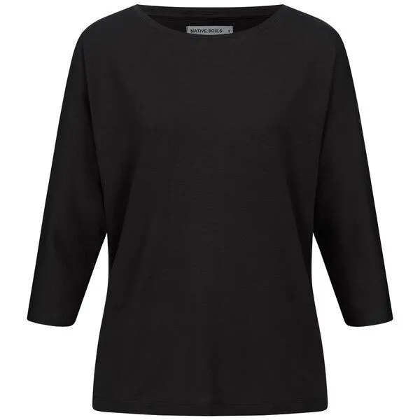 NATIVE SOULS NATIVE SOULS Lyocell 3/4-Arm Longsleeve Damen, Black, – Produktbild 1 von 3