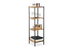RELAXDAYS RELAXDAYS Standregal Quadratisches Regal Bambus und Stahl, 1-tlg., 4 – Produktbild 1 von 1