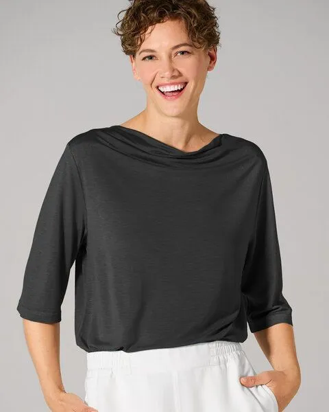 HempAge HempAge Wasserfallshirt 100% Lyocell (auf Hanf-Basis), Black (schwarz), – Produktbild 1 von 4
