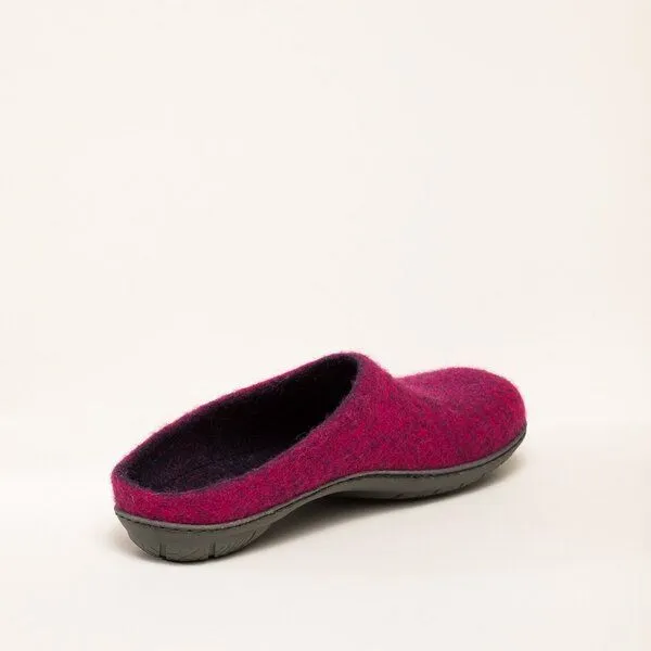 Magicfelt Magicfelt Filz-Hausschuh 736 aus 100% Merino-Wolle Pantoffel für Damen & Herren mit Gummi-Sohle, Lila, – Produktbild 4 von 4