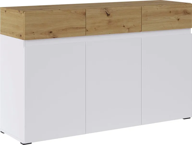 Home affaire Sideboard Rimini, Breite 135 cm, Weiß, – Produktbild 5 von 8