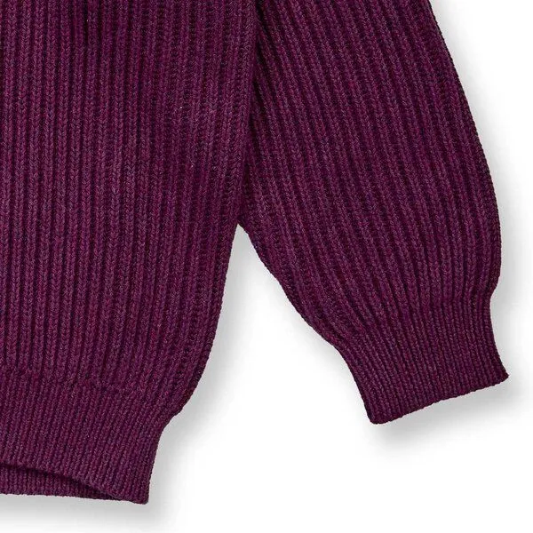 Sense Organics Sense Organics Kinder Strickpullover, Modell MARLEY, Bordeauxrot melange, – Produktbild 3 von 3