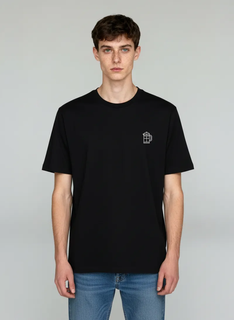 UNIPOLAR UNIPOLAR Besticktes T-Shirt, French press/black, – Produktbild 1 von 1