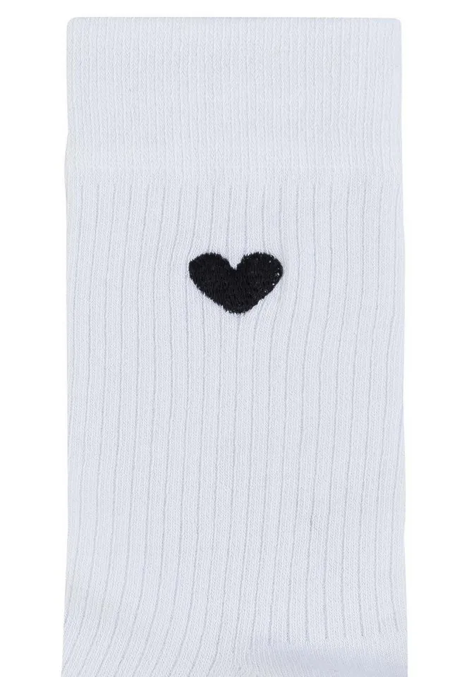 MELA MELA Socken Gerippte Socken Stickerei 1 Paar Frei von Polyester und Polyamid, Schwarz, – Produktbild 2 von 2