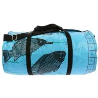 MoreThanHip MoreThanHip Wochenend- oder Sporttasche 40L aus recycelten Zement-oder Tierfuttersäcken - Jumbo, Blau - fisch, – Produktbild 1 von 1