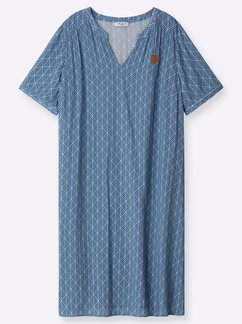 sheego Tunikakleid, Bleu-rauchblau-bedruckt, – Produktbild 1 von 2