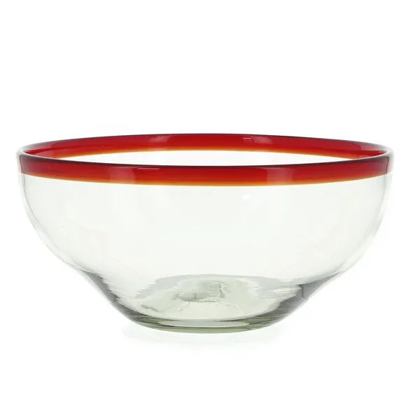 GLOBO Fair Trade GLOBO Fair Trade Schale aus Recyclingglas, mundgeblasen, Roter rand, – Produktbild 1 von 1