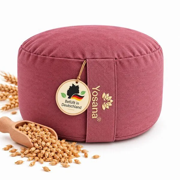 Yosana Yosana Yogakissen rund, Meditationskissen 30x15cm, Aubergine, – Produktbild 6 von 8