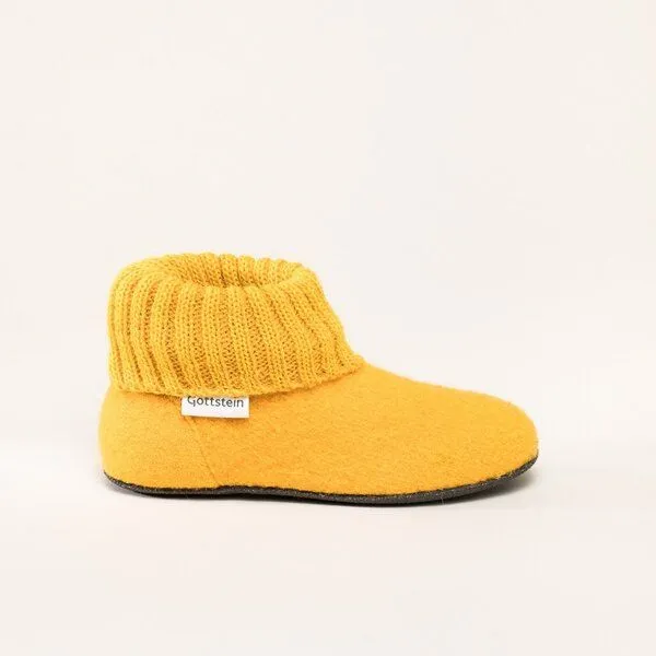 Gottstein Gottstein Kinder-Hüttenschuh Alpine Boot FE - Kinderhausschuh für Mädchen & Jungen aus 100% Schurwolle, Gelb, – Produktbild 3 von 4