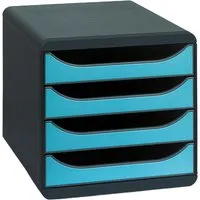 Exacompta Exacompta Schubladenbox "Iderama", DIN A4+, 4 Schubladen offen, türkis – Produktbild 1 von 1