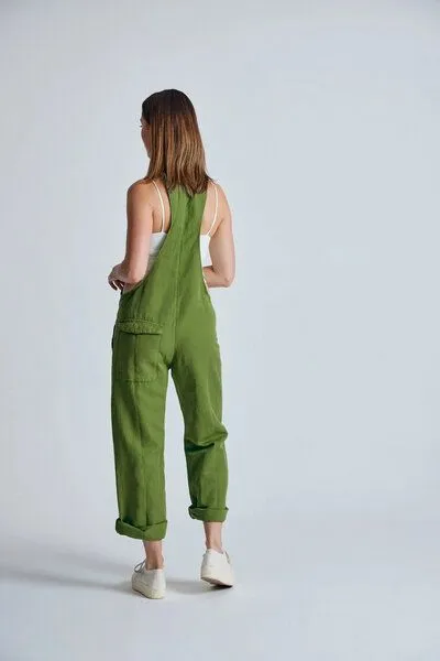 Flax and Loom Flax and Loom Leinen Latzhose Mary Lou, Spring green (grün), – Produktbild 3 von 6