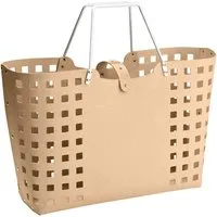 Memo Einkaufskorb 'Square' aus Recyclingleder braun – Produktbild 1 von 1