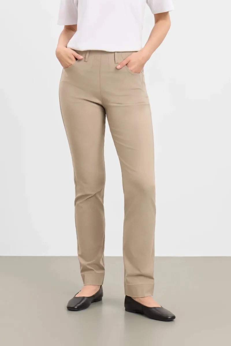 LAURIE LAURIE Damen vegan Hose Kelly Regular Mittellang Farbe Clay, Beige, – Produktbild 2 von 2
