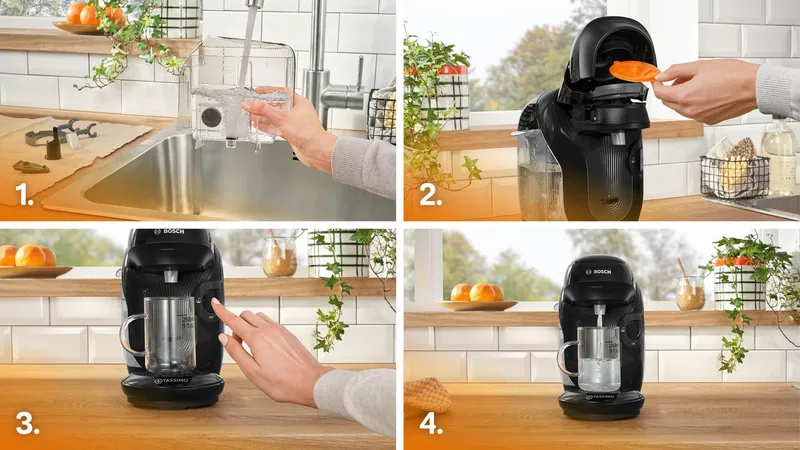 Tassimo Tassimo Kapselmaschine style friendly TAS112E, über 70 Getränke, platzsparend, geeignet für alle Tassen, Wassertank 0,7 L, Schwarz, – Produktbild 4 von 5