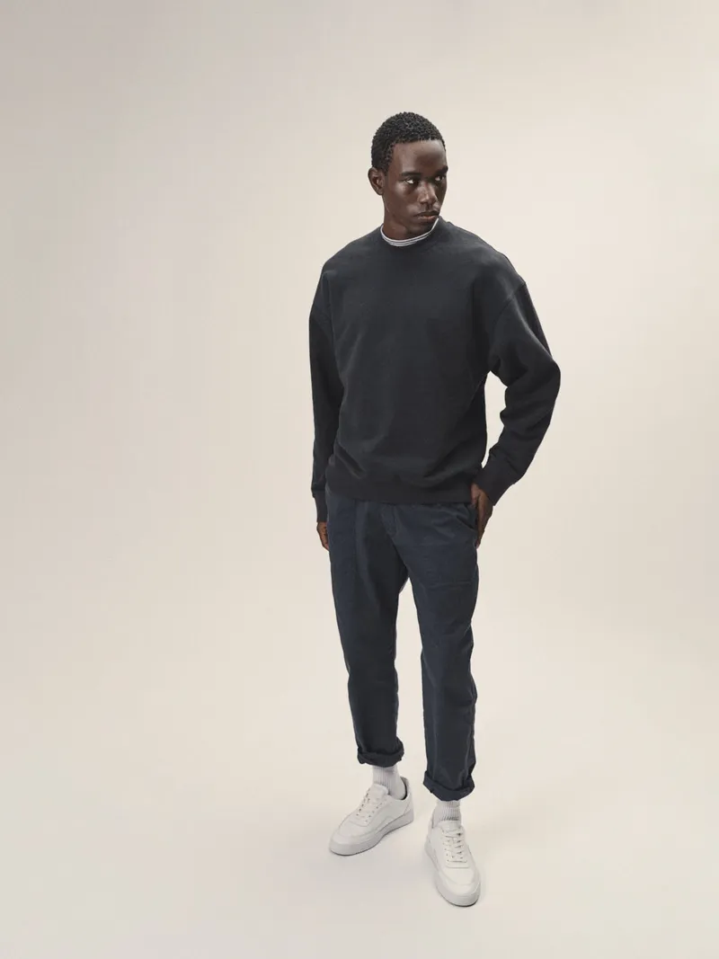 WOTE WOTE Herren vegan Oversized Sweatshirt Dunkelblau, Extra dunkelblau, – Produktbild 1 von 2