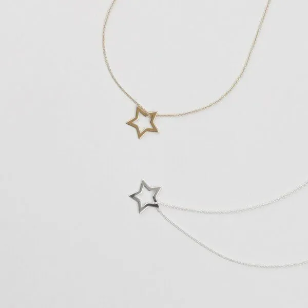 BELLYBIRD Jewellery BELLYBIRD Jewellery Halskette - kleiner Stern, Sternanhänger, Silber/ Silber vergoldet, Silber, – Produktbild 4 von 4
