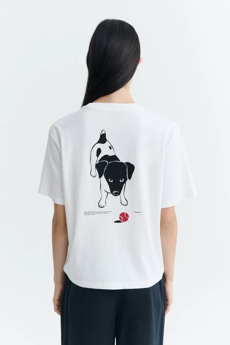 thinking mu Thinking MU Damen vegan T-Shirt Lucia Dog Ball Weiß, Weiß, – Produktbild 2 von 2