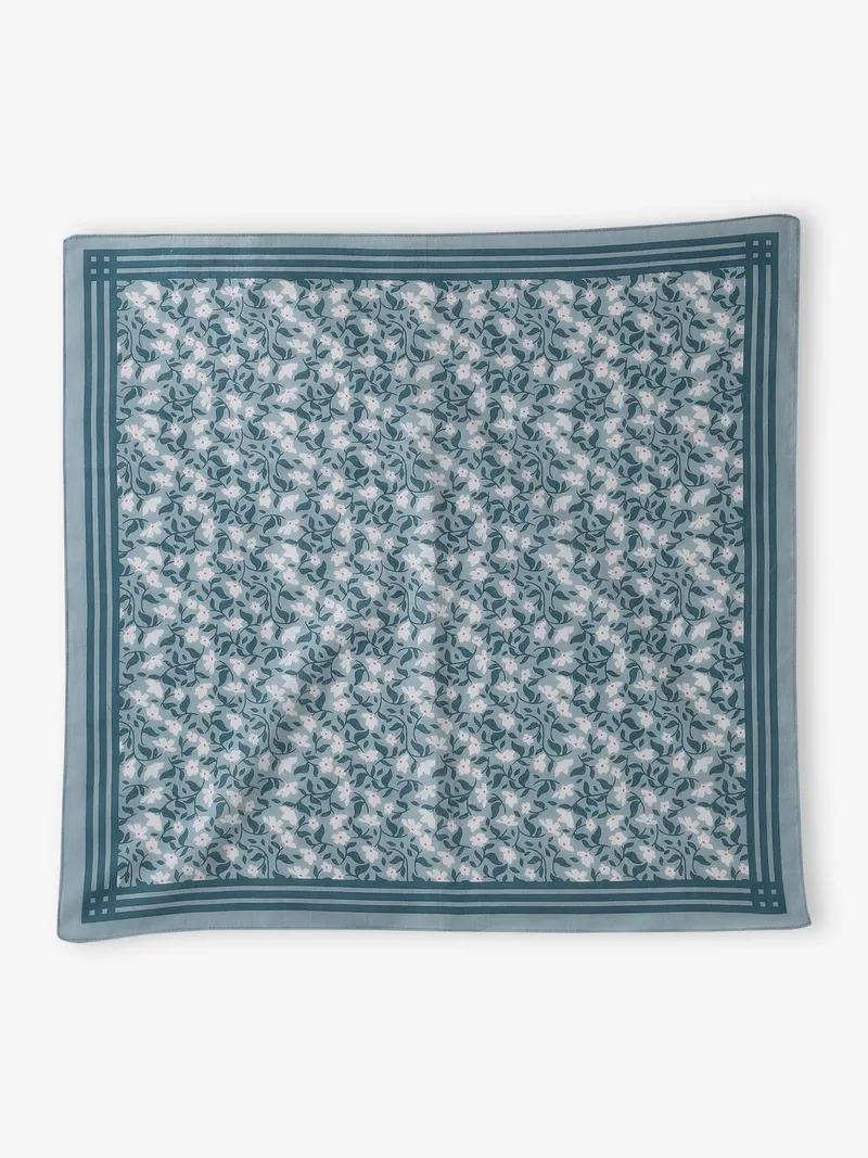 Vertbaudet Mädchen Halstuch mit Blumenprint, Graublau, – Produktbild 2 von 3