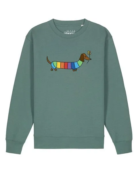 watapparel watapparel Sweatshirt Unisex Regenbogen Dackel, Green bay, – Produktbild 1 von 2