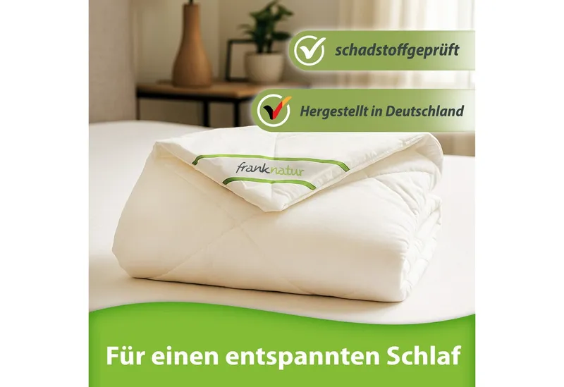 franknatur Naturfaserbettdecke Ganzjahresdecke Lyocell, Füllung: 100% Lyocell, Bezug: 100% Lyocell, temperaturausgleichende Mono-Ganzjahresdecke, Weiß, – Produktbild 5 von 5