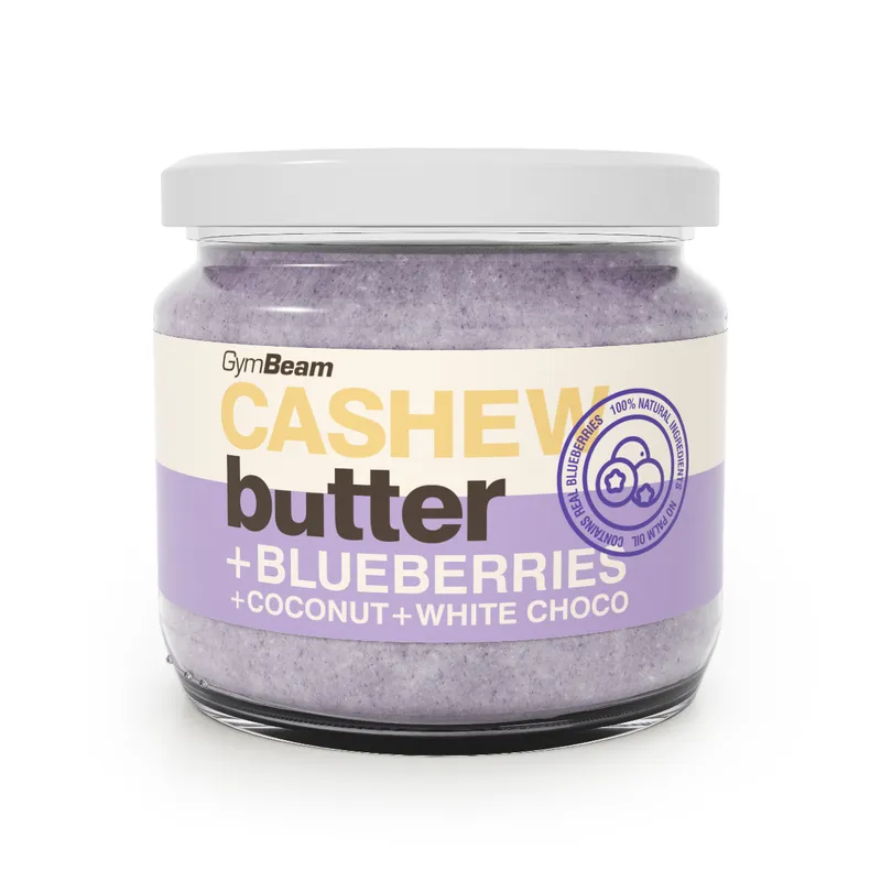 GymBeam Food GymBeam Cashewbutter mit Kokosnuss, Weißer Schokolade und Blaubeeren 340 g – Produktbild 1 von 1