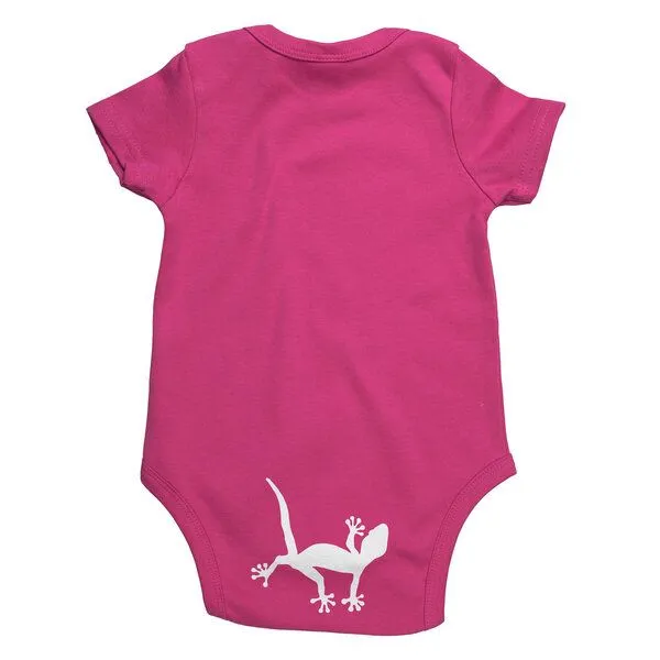 HANDGEDRUCKT HANDGEDRUCKT "2 Geckos" Baby Body, Hotpink, – Produktbild 2 von 4