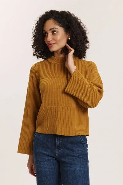 Tranquillo Tranquillo Strick-Pullover Sunnaa aus Biobaumwolle, Camel, – Produktbild 2 von 6