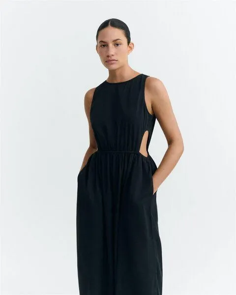 thinking mu Kurzarm Midikleid Modell: Kin, Black, – Produktbild 5 von 5