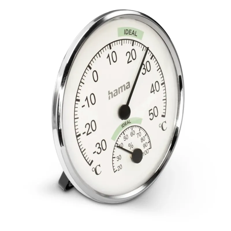 Hama Hama Thermometer und Hygrometer "Chios", Silber/Weiß – Produktbild 2 von 6
