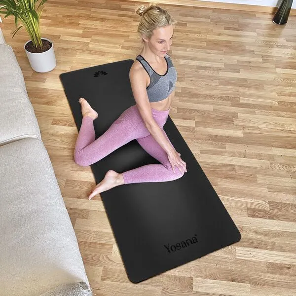 Yosana Yosana Yogamatte Ultra Grip inkl. Baumwolltragegurt, Schwarz, – Produktbild 3 von 7