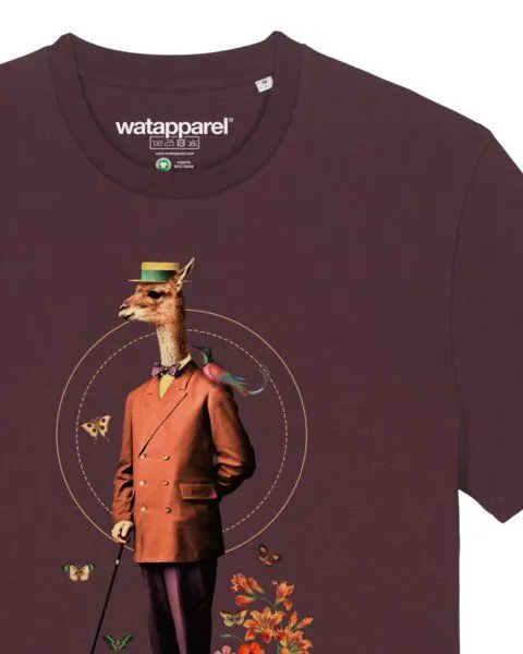 watapparel watapparel T-Shirt Unisex Fancy Llama, Red brown, – Produktbild 3 von 3