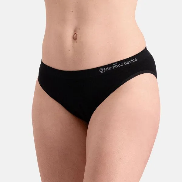 Bamboo Basics Bamboo Basics Nahtloser Taillen Slip TESS aus Bambusviskose / Biobaumwolle (3er Pack), Schwarz, – Produktbild 1 von 4