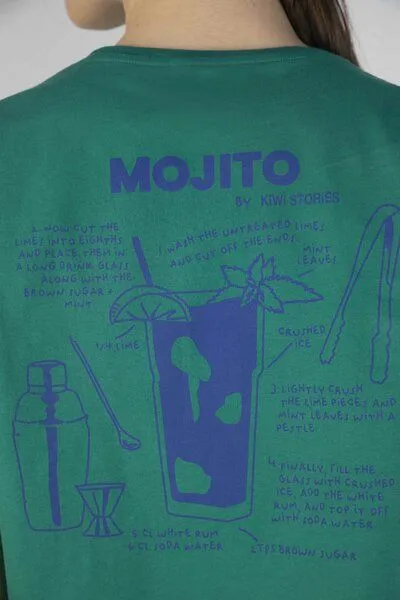 Kiwistories T-Shirt Unisex- 100%Org Baumwolle- Mojito Print, Grün, – Produktbild 2 von 3