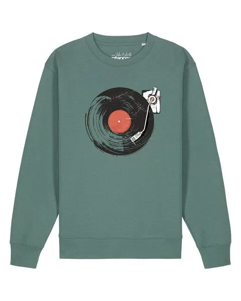 watapparel watapparel Sweatshirt Unisex Schallplatte, Green bay, – Produktbild 1 von 2