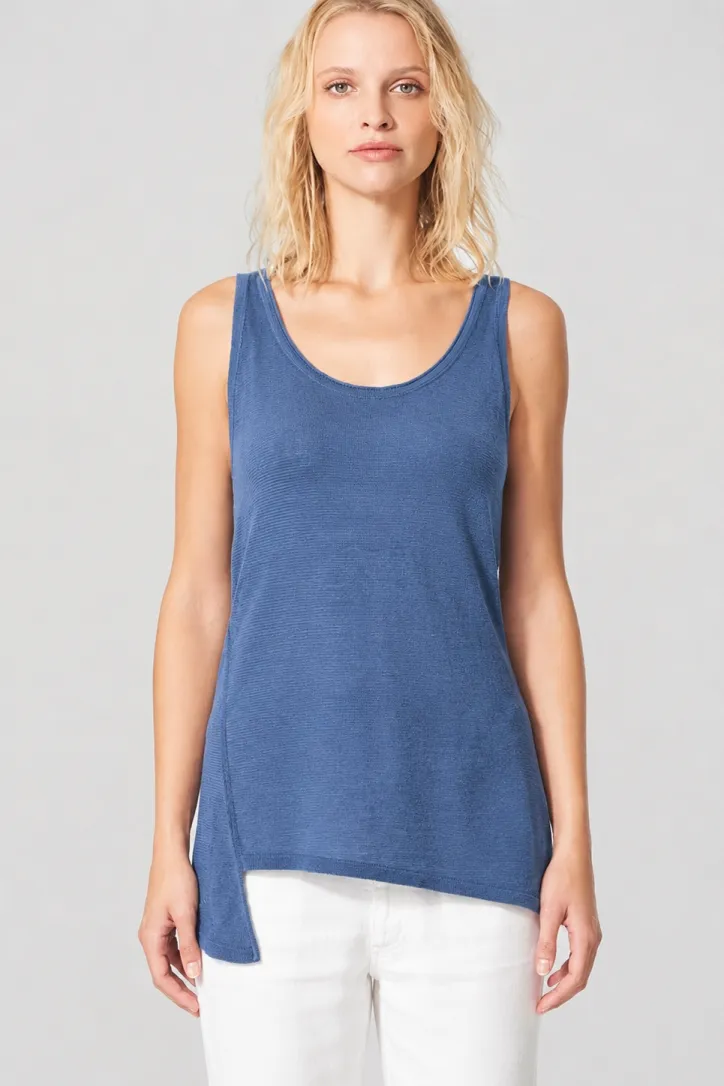HempAge Hempage Damen vegan Top Asymmetric Blueberry, Blau, – Produktbild 2 von 2
