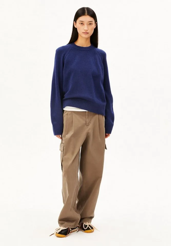 ARMEDANGELS ARMEDANGELS Strickpullover WOOL CREW KNIT Loose Fit, Blau, – Produktbild 2 von 5
