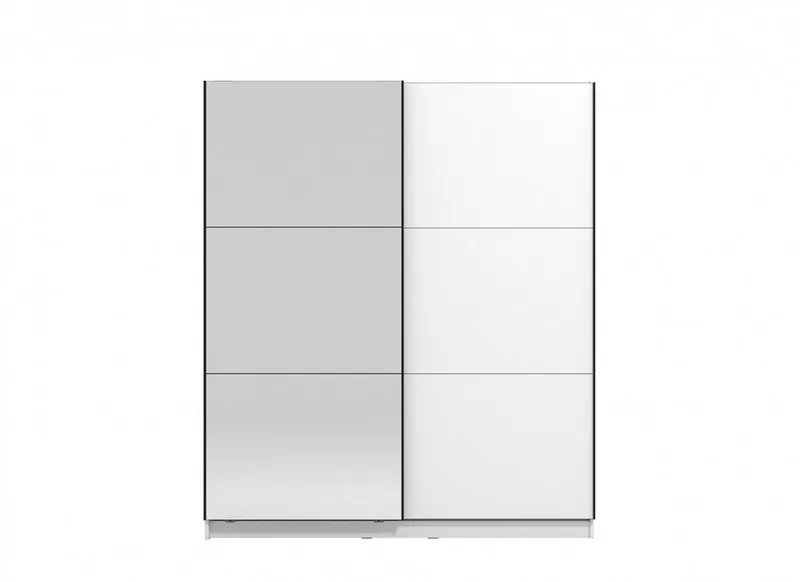 OTTO home Schwebetürenschrank Sierra Kleiderschrank mit Spiegel Garderobe Topseller inklusive Inneneinteilung & Kleiderstange, FSC®-Zertifiziert, Weiß, – Produktbild 4 von 8